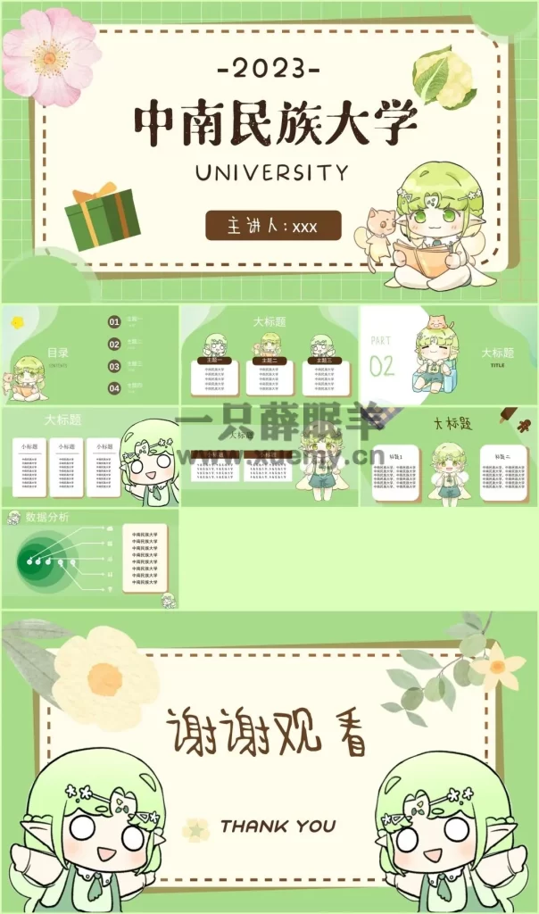 图片[10]-中南民族大学专属PPT模板，实用、美观、简洁，10种PPT模板免费分享给民大er！-一只薛眠羊
