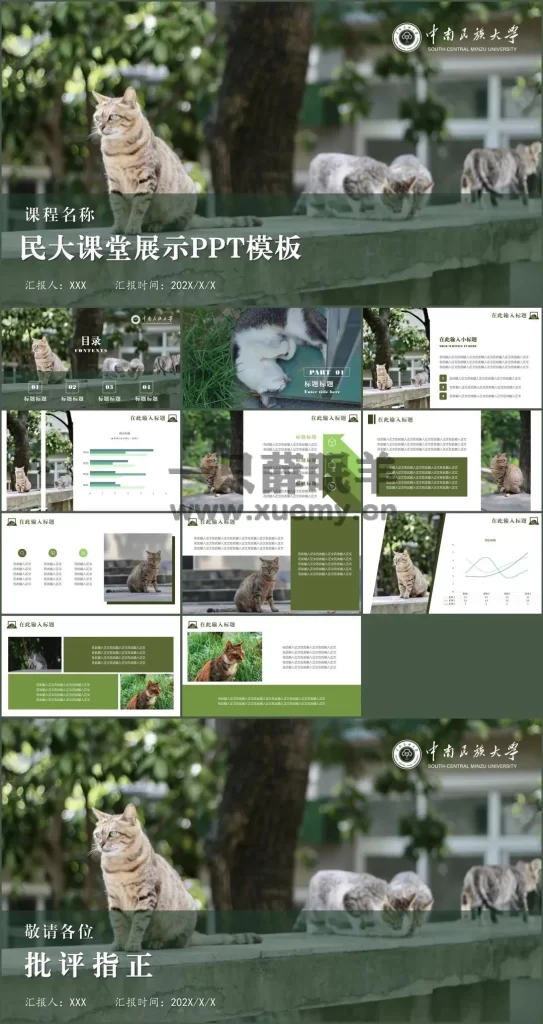 图片[5]-中南民族大学专属PPT模板，实用、美观、简洁，10种PPT模板免费分享给民大er！-一只薛眠羊