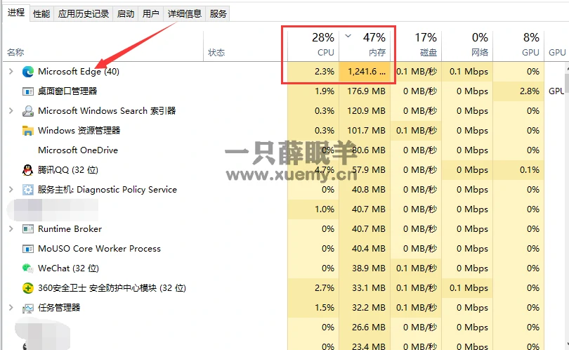 图片[7]-小薛教你解决win10系统edge浏览器内存占用过高问题-一只薛眠羊