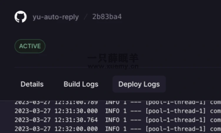 图片[8]-用国外免费容器托管平台railway.app部署chatGPT-AI 自动回复机器人项目-一只薛眠羊