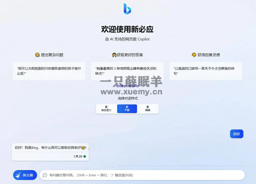 微软New Bing完美聊天机器人源码 支持 ChatGPT 提示词-一只薛眠羊